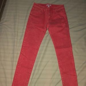 Pink skinny jeans
